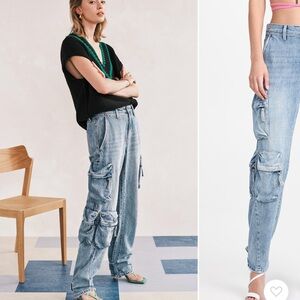 Pistola Bobbie Utility Mid Rise Loose Straight Cargo Jeans